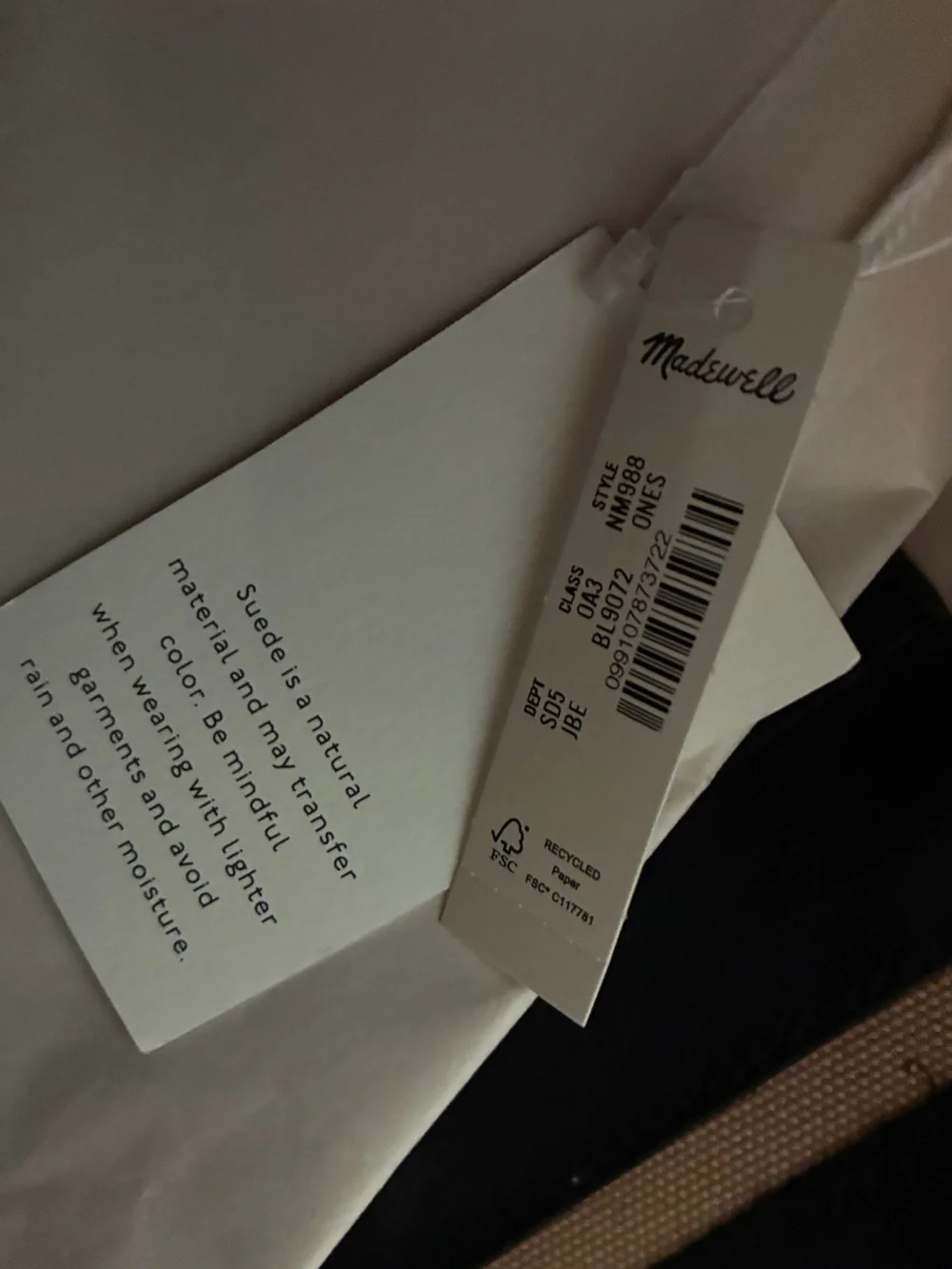 NWT Madewell The Essential Suede Bucket Tote Bag Deep Indigo Navy Dust Bag NM988